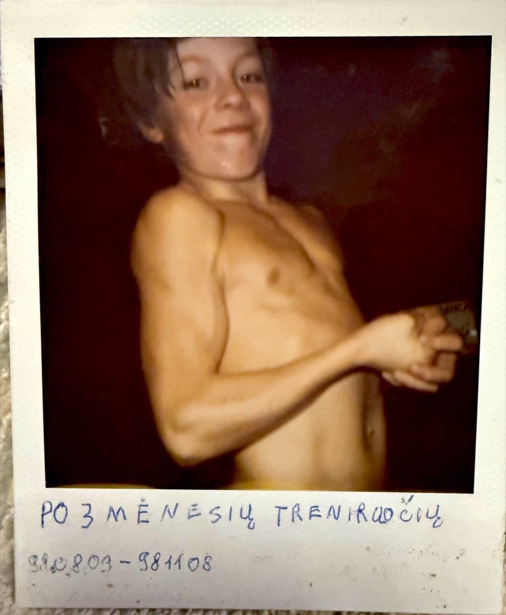 Paulius Ratkevičius, 12 metų, po pirmų 3 mėnesių sporto salėje